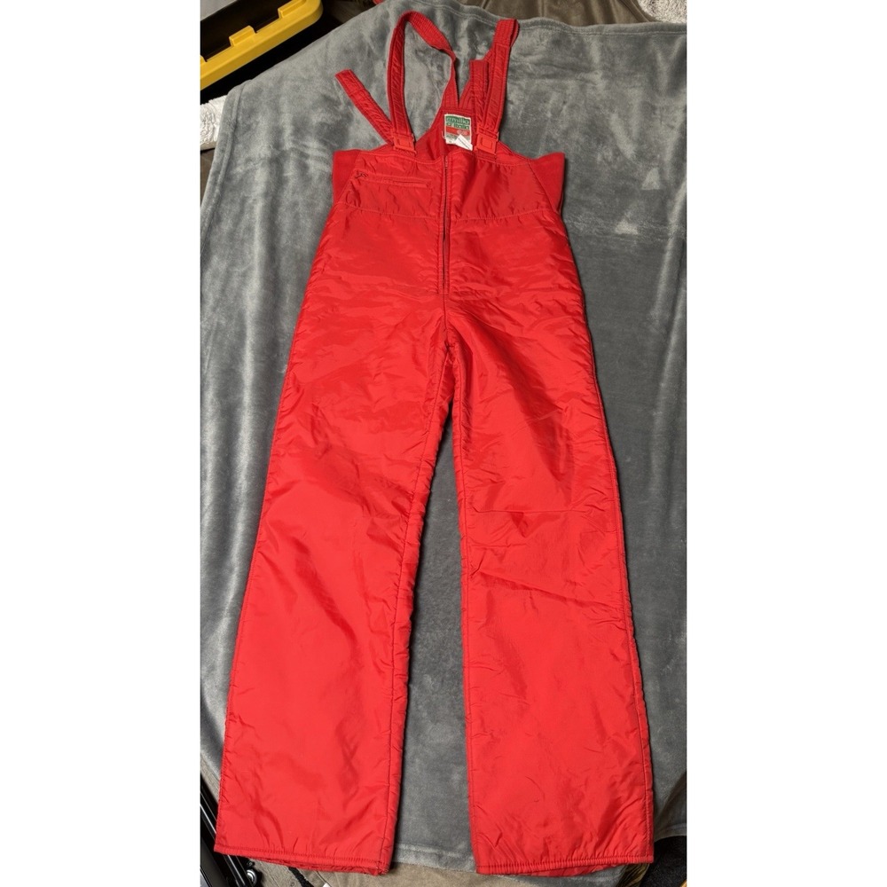 Vintage‎ Emilio D'Italia Snow Pants Mens Medium Red Sun Valley Insulated Bib Ski